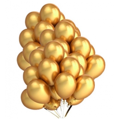 Balony lateksowe metaliczne złote 50 sztuk